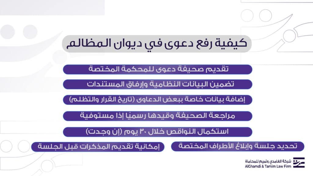 كيفية رفع دعوى في ديوان المظالم