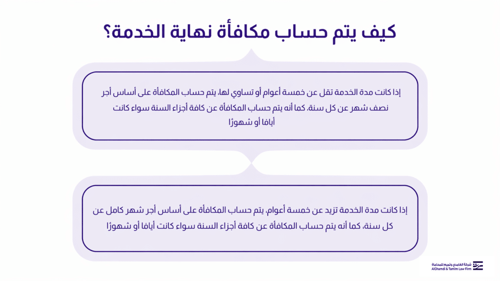 كيف يتم حساب مكافأة نهاية الخدمة