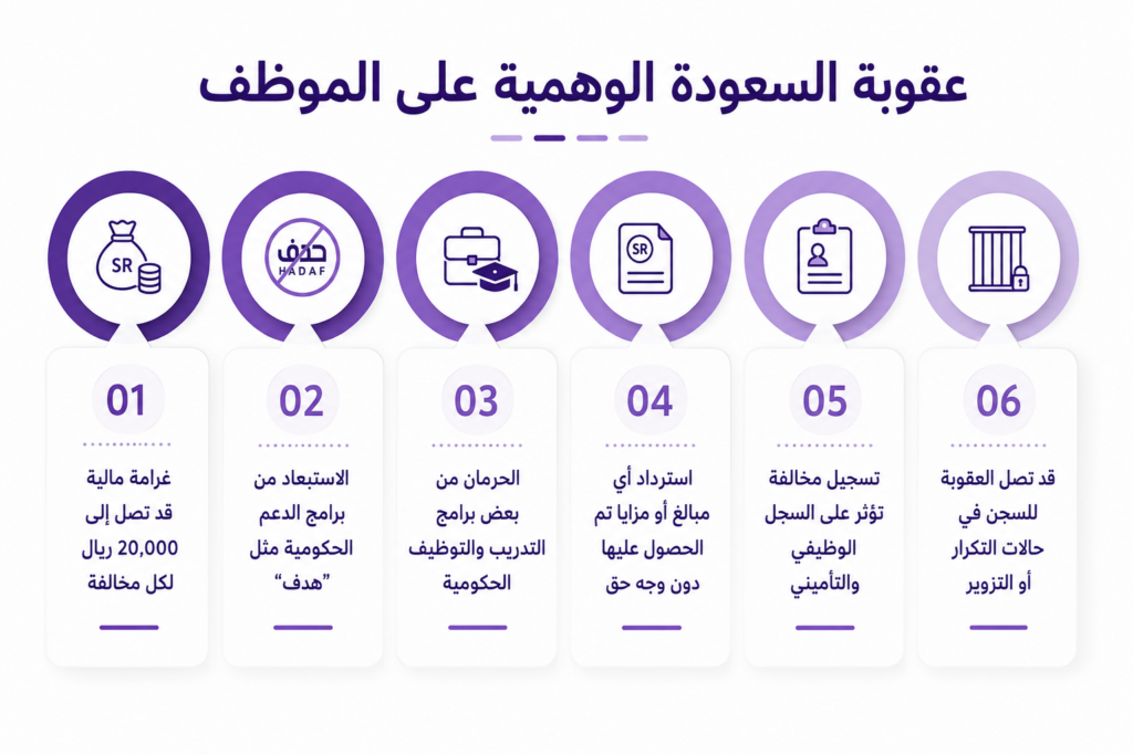 عقوبة السعودة الوهمية على الموظف